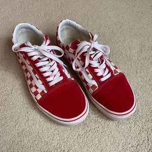 Red checkerboard vans